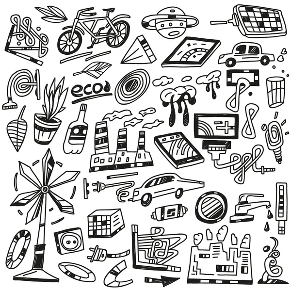 Technology , ecology - vector icons — Stock Vector