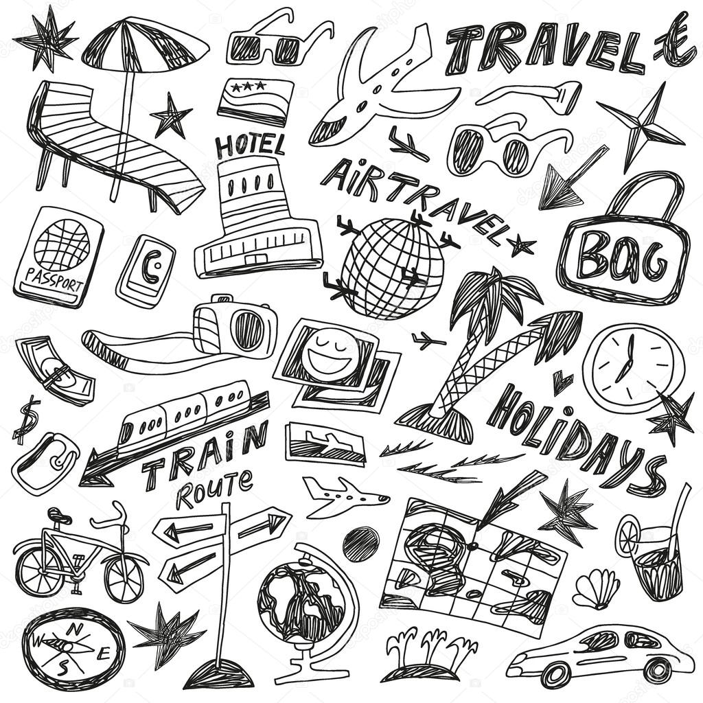 Travel doodles — Stock Vector © topform #32703421