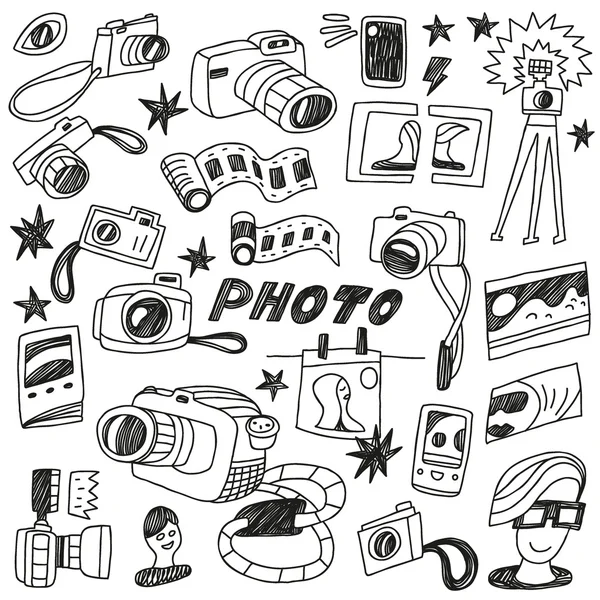 Photography Doodles — Stock Vector