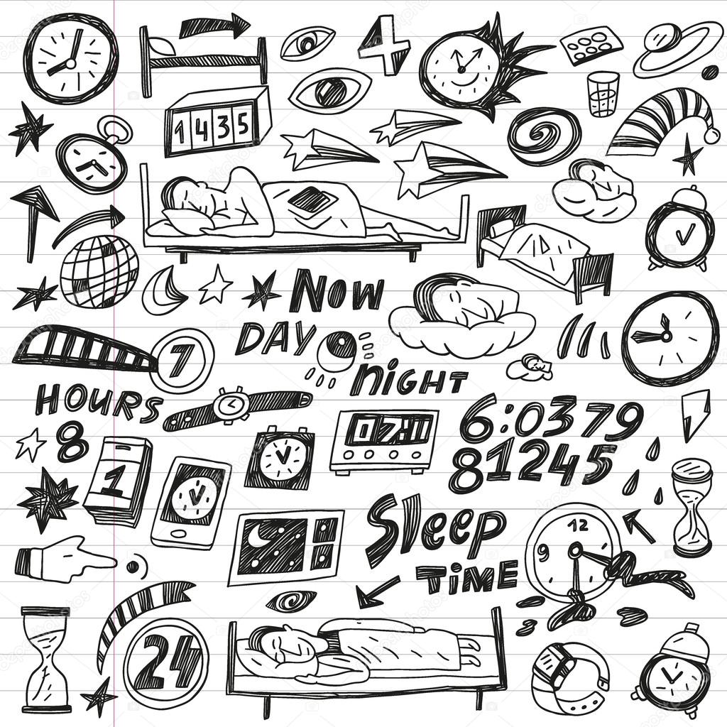 Sleep time doodles set Stock Vector Image by ©topform 37632089