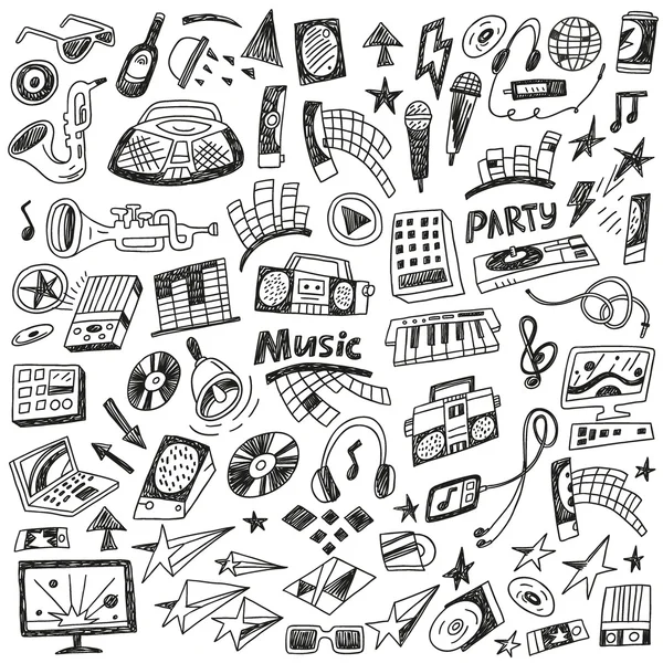 Muziek doodles — Stockvector