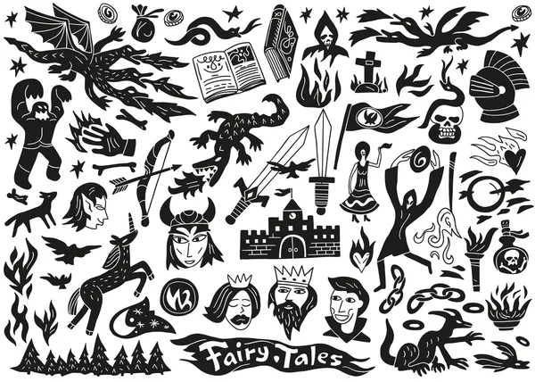 Fairy tales - doodles — Stock Vector