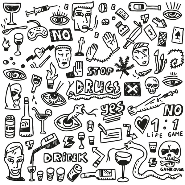 Drugs - doodles set — Stock Vector