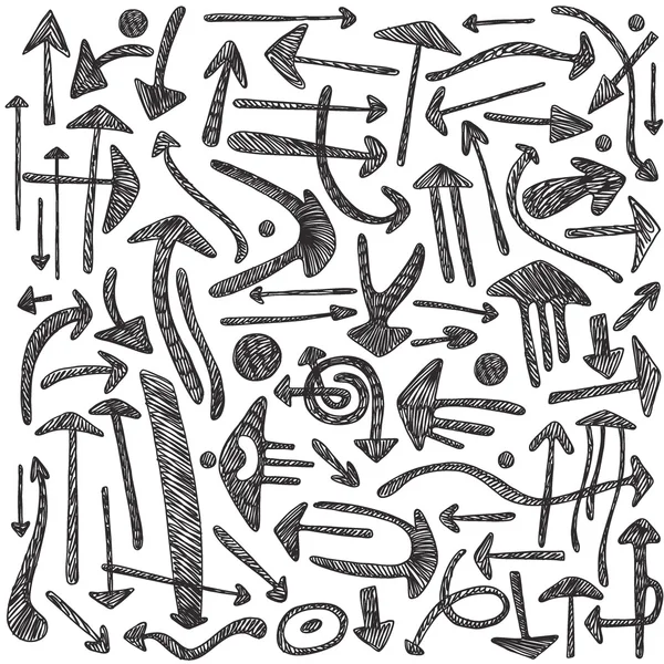 Flèches gribouillis — Image vectorielle