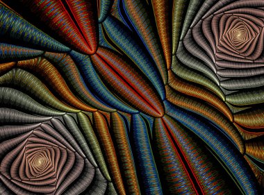 Soyut fraktal desenler ve şekiller. Fraktal spiral. Dinamik akan doğal formlar.