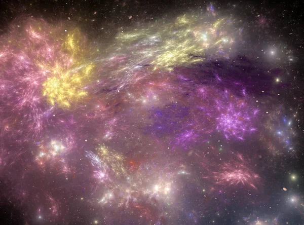 Fractal Konst Fantastisk Abstrakt Bakgrund Från Stjärnor Och Galaktisk Rymden — Stockfoto