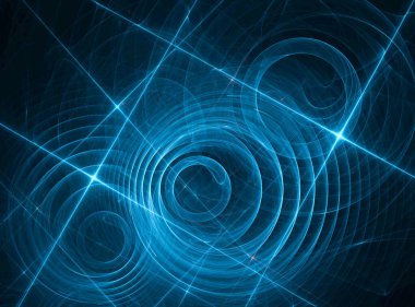 Abstract digital background. Composition of fractal curves, fractal graphics.