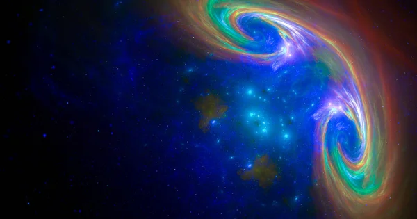 Fractal Spiral Fantastisk Abstrakt Bakgrund Från Stjärnor Och Galaktisk Rymden — Stockfoto