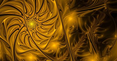 Soyut fraktal desenler ve şekiller. Fraktal spiral. Dinamik akan doğal formlar.