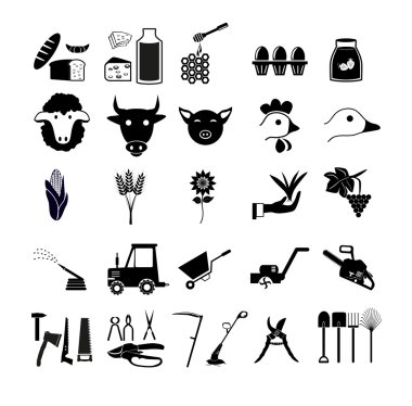 çiftlik ve tarım Icons set.