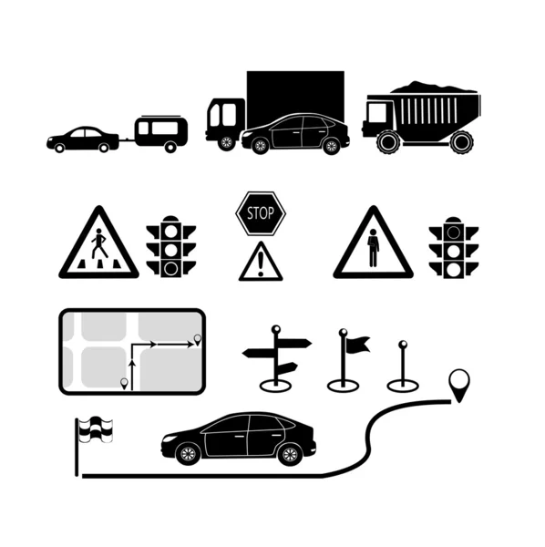 Transport and navigation icons set. — Stock Vector