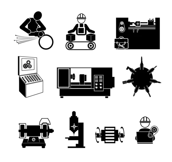 Operación industrial.Icono mecánico . — Vector de stock