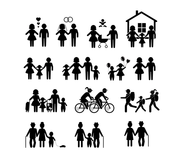 Family life icons — Stock Vector