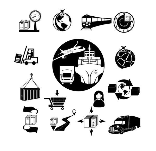 Iconos logísticos — Vector de stock