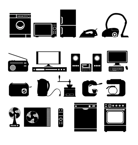 Dispositivos domésticos electrónicos — Vector de stock