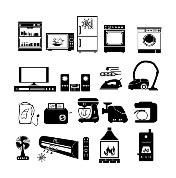 House appliance, icon set — Stock Vector