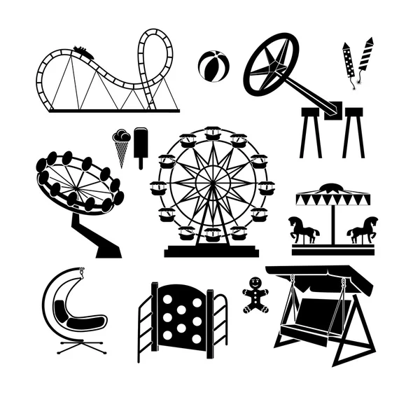 Vidámpark ikonok — Stock Vector