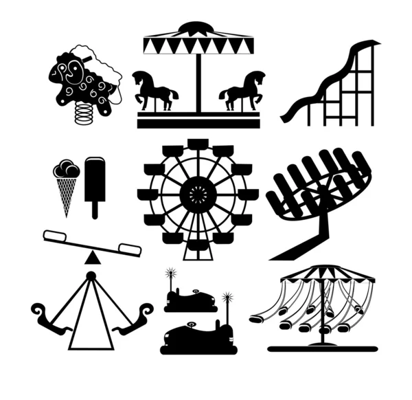 Amusement Park icons — Stock Vector