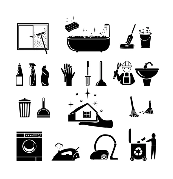 Conjunto de ícones de limpeza . Ilustração De Stock