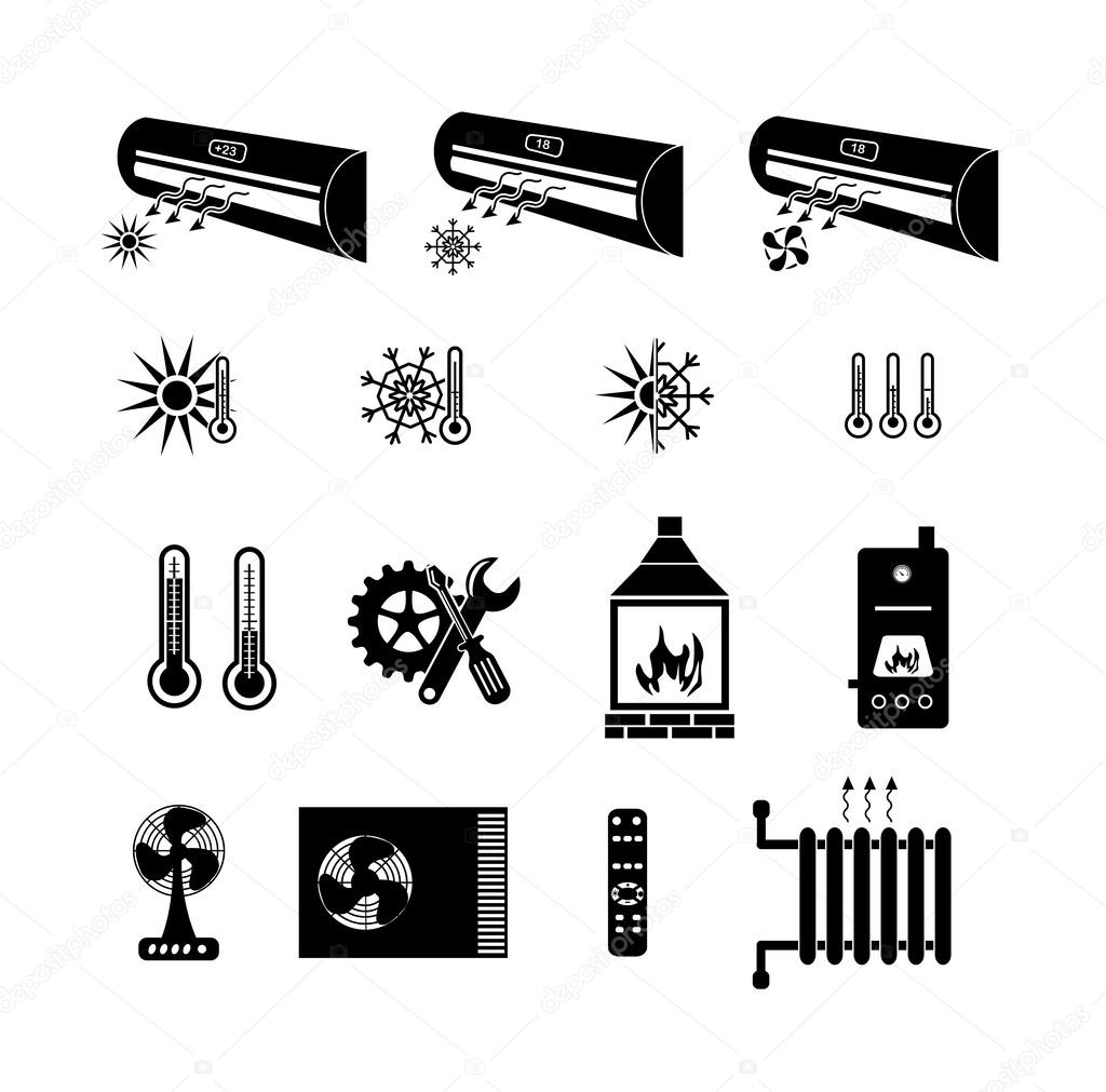 Heating and cooling icons