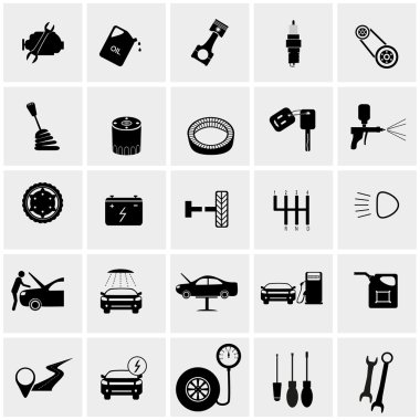 araç bakım ve onarım Icon set