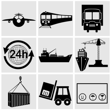 nakliye ve teslimat Icons set.