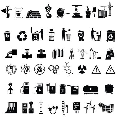 Energy and industry icons set