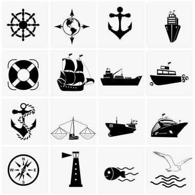 gemi ve tekne Icon set