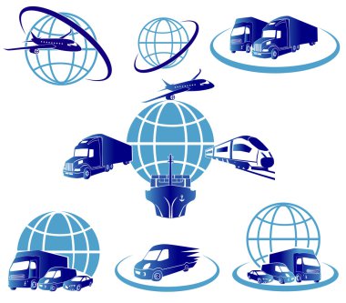 Global logistics concept clipart