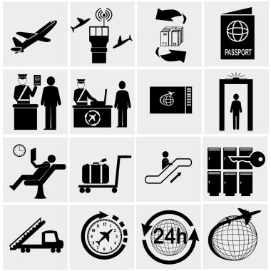 Airport icons clipart