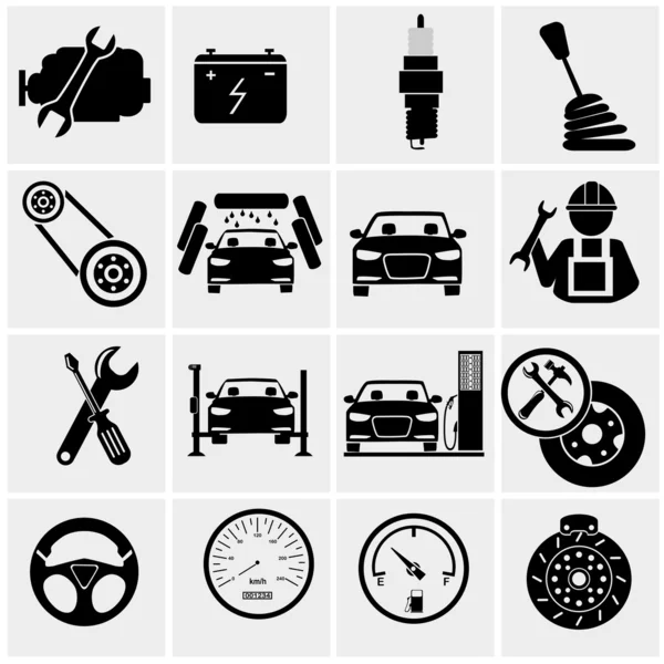 Auto service onderhoud pictogrammen — Stockvector