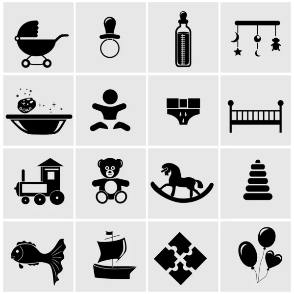 Conjunto de ícones de bebê — Vetor de Stock