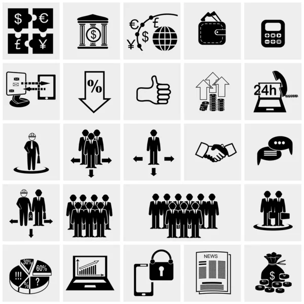 Conjunto de iconos empresariales y de oficina . — Vector de stock