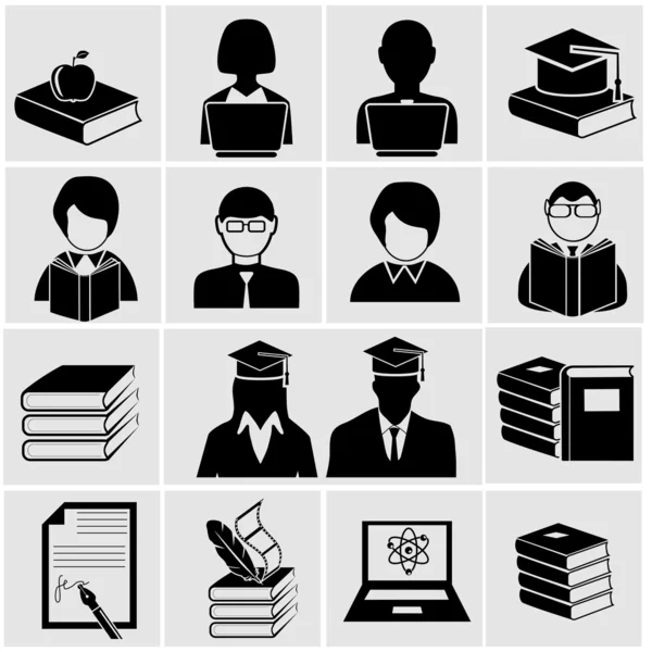 Iconos de educación superior . — Vector de stock