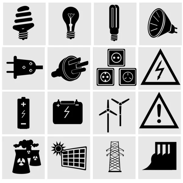 Icono de electricidad y energía — Vector de stock