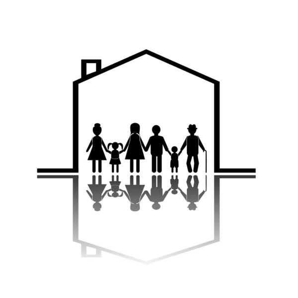 Family life icon — Stock Vector