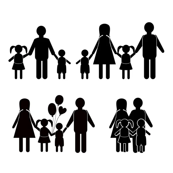 Family life icon set — Stock Vector