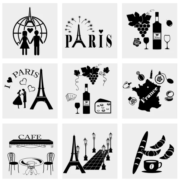 Parijs symbolen — Stockvector