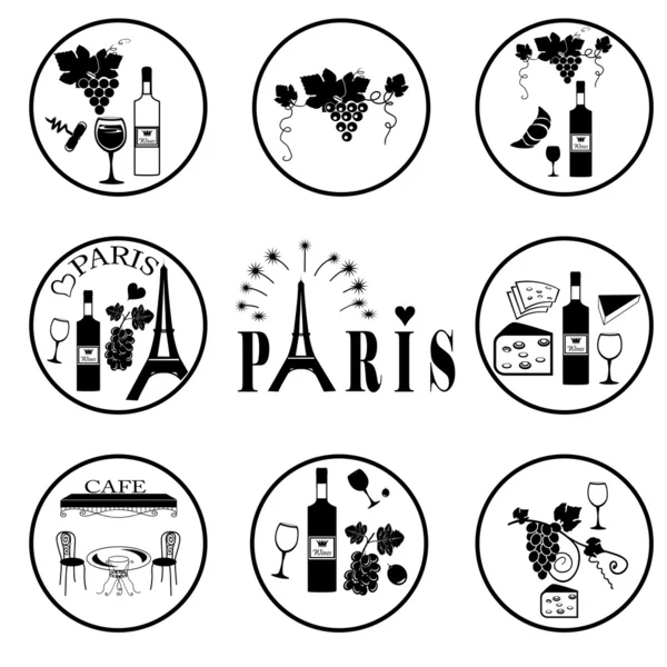 Paris symbols — Stock Vector