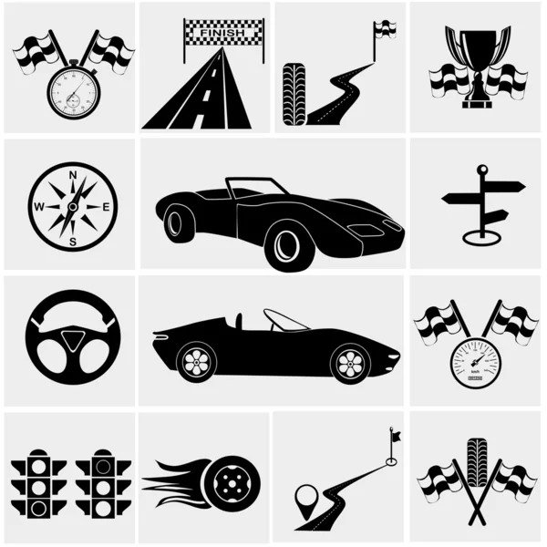 Racing and speed icons — Stock Vector