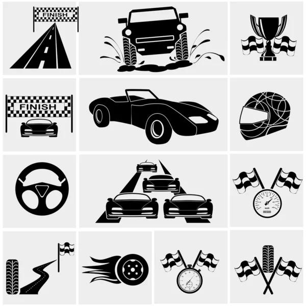 Racing och hastighet ikoner — Stock vektor