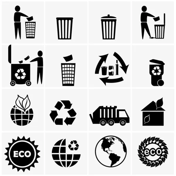 Symbole aus recycelbaren Materialien — Stockvektor