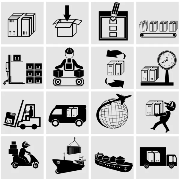 Shipping and delivery icons — Stock Vector