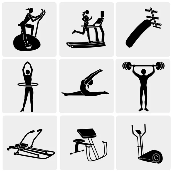 Icônes ensemble Fitness — Image vectorielle