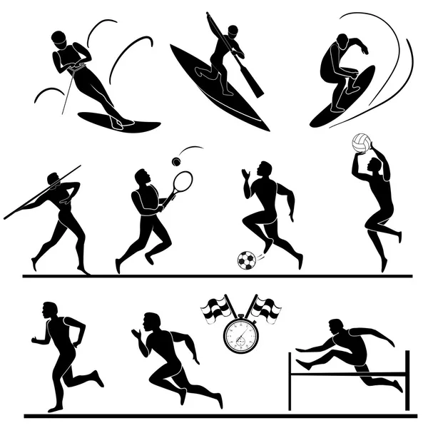 Icônes sportives et athlétiques — Image vectorielle