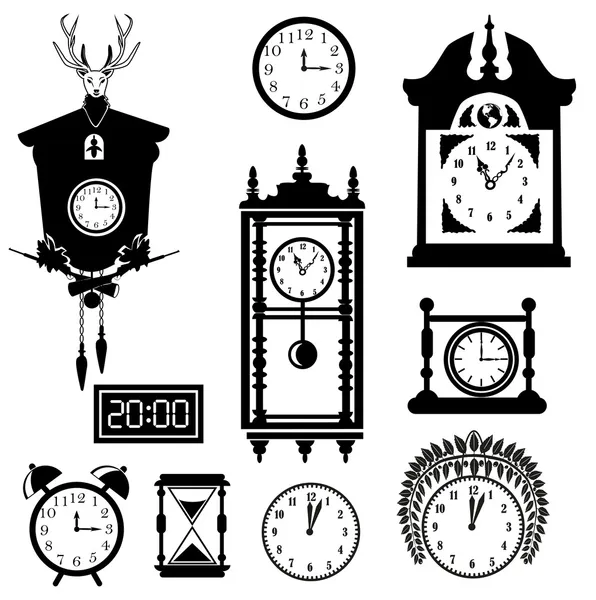 Relojes icono conjunto — Vector de stock