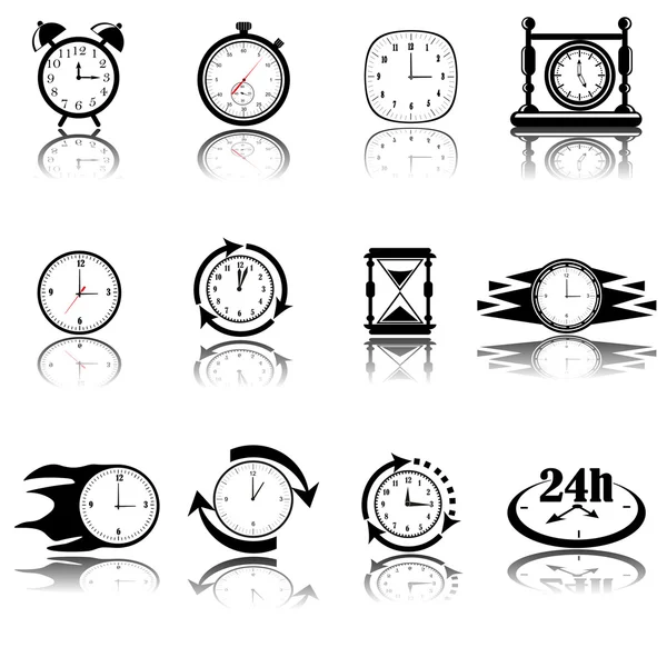 Часы значок — стоковый вектор