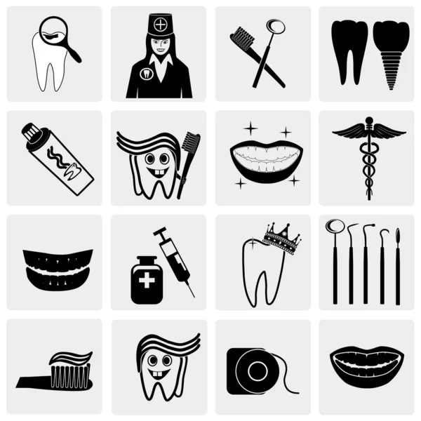 Símbolos dentales — Vector de stock