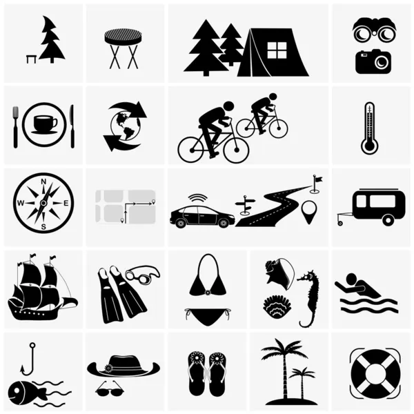 Iconos de viaje — Vector de stock