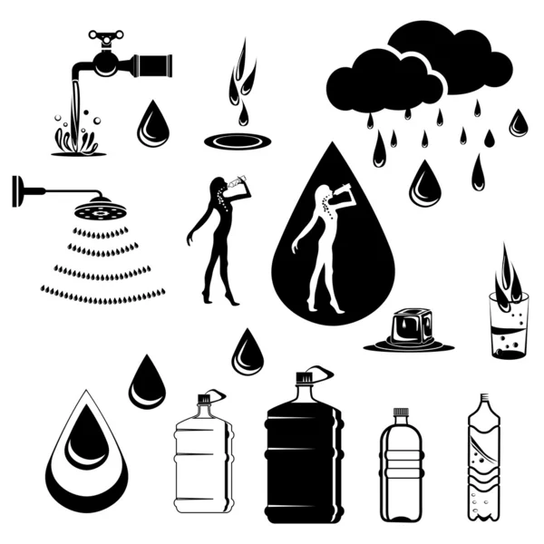 Iconos de agua — Vector de stock